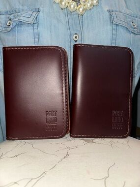 PLG cognac passport wallets pair of 2
